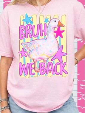Bruh We Back Goose Tees FunnyBack To School| Retro Goose First day of school